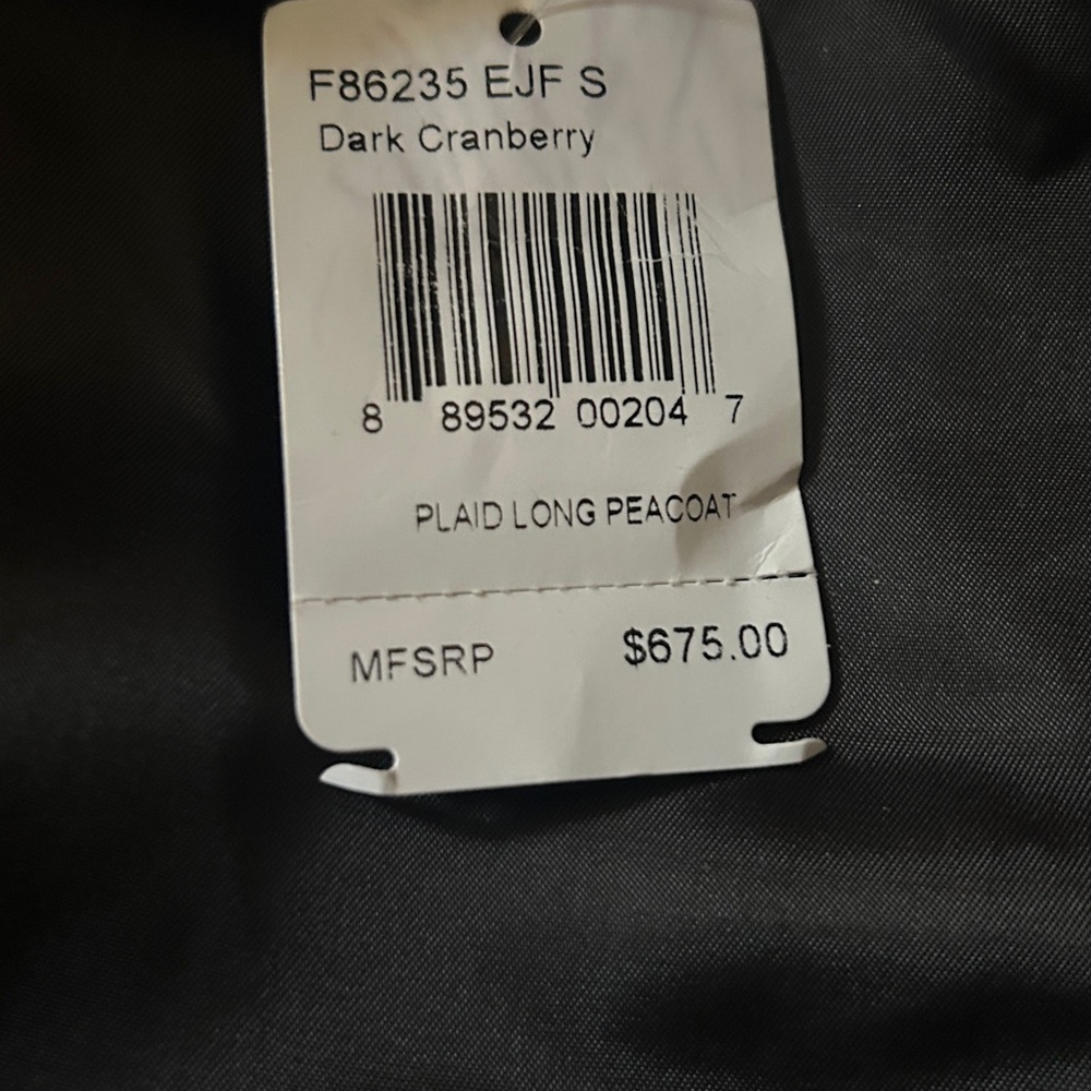 NWT COACH Plaid Wool/Alpaca Peacoat Jacket - Cranberry and Black🥳🥳❌❌ - Picture 3 of 11